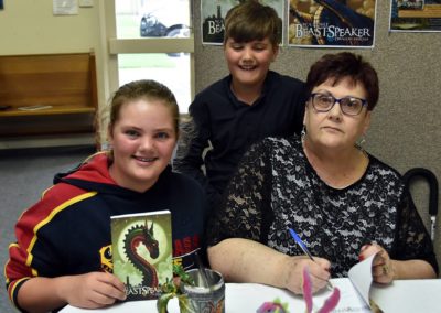Book signing with grandchildren Halle & Riley Butcher